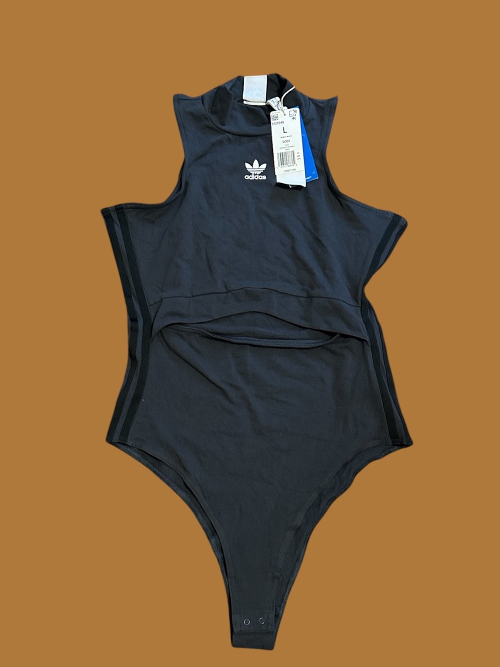 adidas Originals '80s Aerobic Cut-Out Bodysuit in Carbon color - Picture 7 of 8